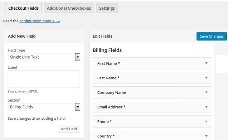 WooCommerce Flexible Checkout Fields.