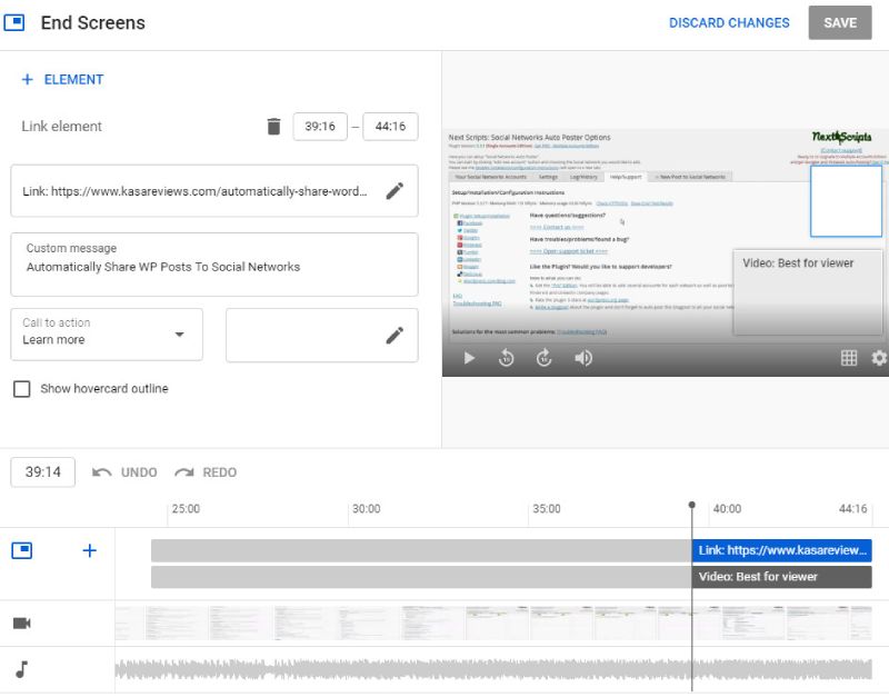 YouTube provides powerful video editor features.