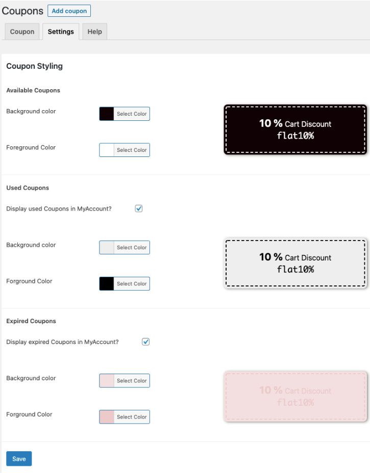 Smart Coupons customization and styling options.