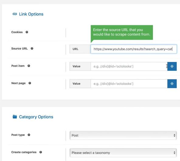 Content crawler plugin for WordPress.