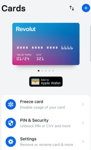 Revolut debit card.