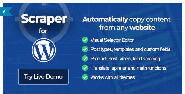 WordPress content scraper plugin.