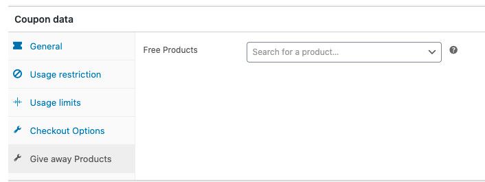 Embedding giveaway products with coupons.