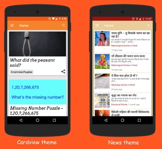 Native Android mobile app for WordPress site.