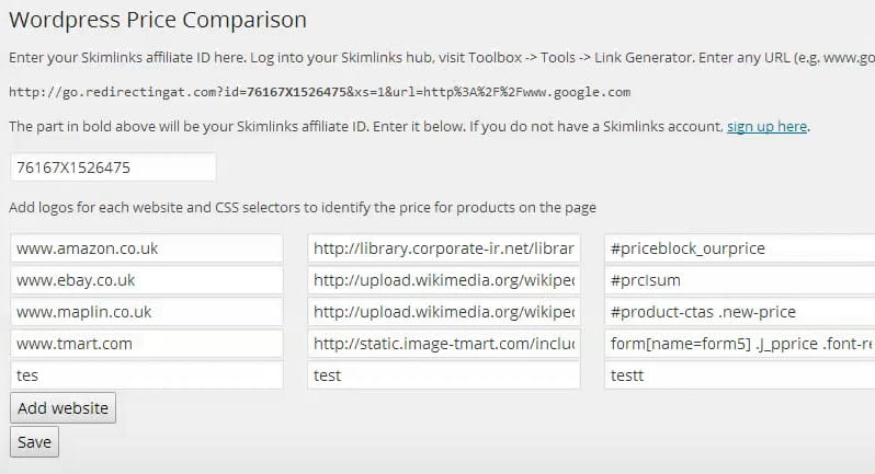 Price Comparison Pro selectors.