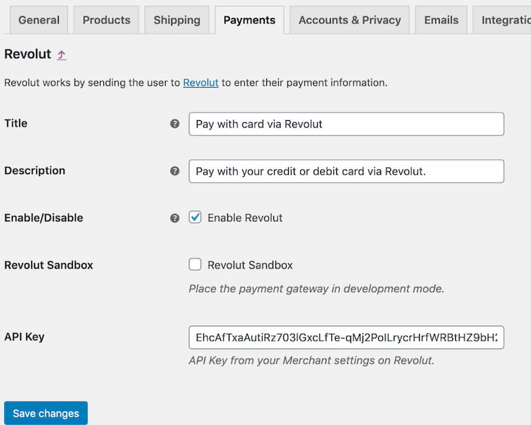 Revolut gateway for WooCommerce free plugin.