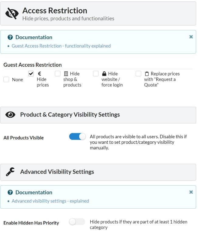 B2BKing hide prices, products and functionalities.