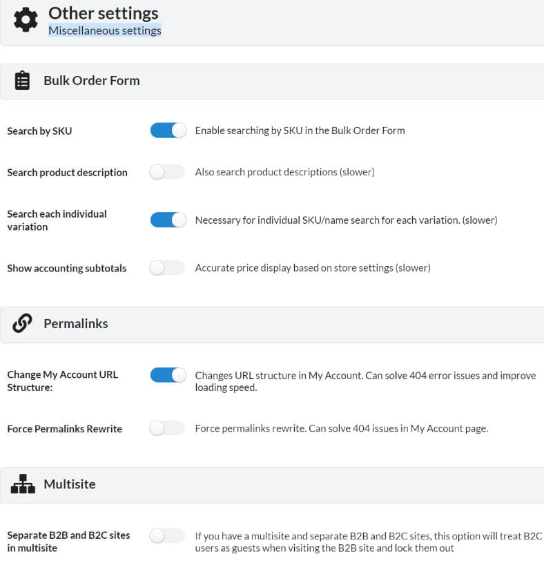 B22King advanced settings and options.