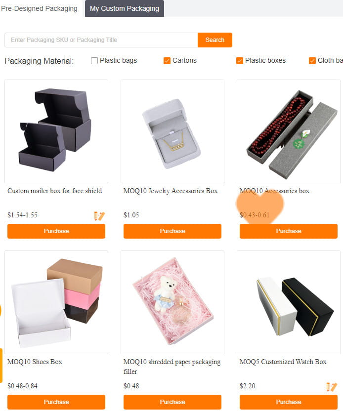 CJdropshipping provides custom packaging options.