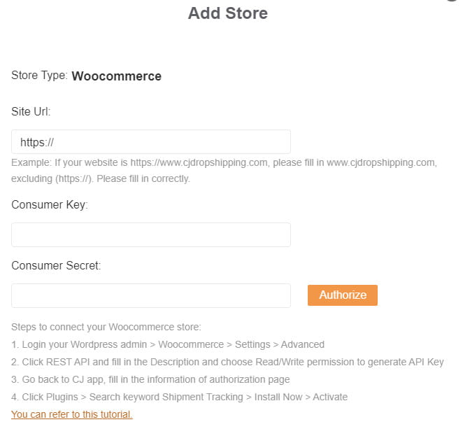 CJdropshipping WooCommerce integration.