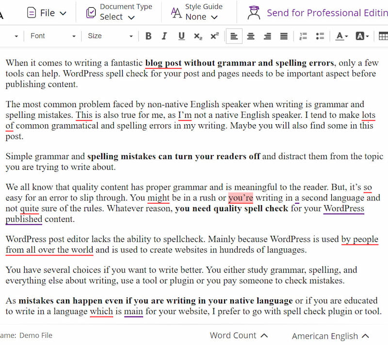 Trinka cloud editor.