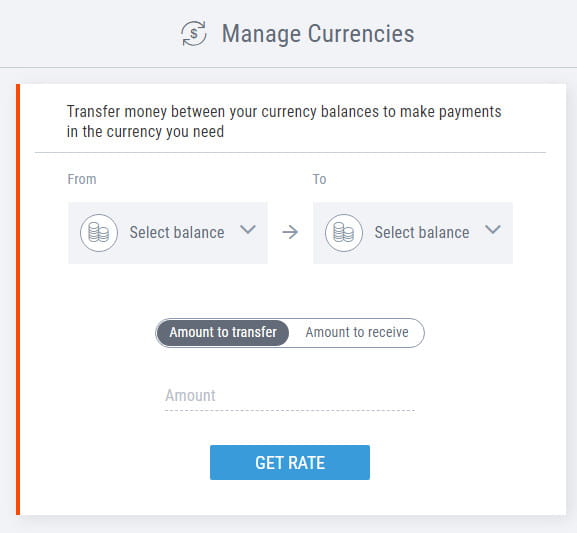 Payoneer currency conversion.
