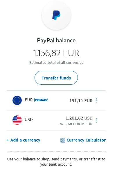 You can hold balance in various currency.