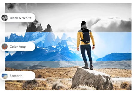 PicMonkey filter options.