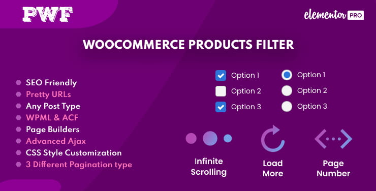 PWF ajax filters plugin for WooCommerce.