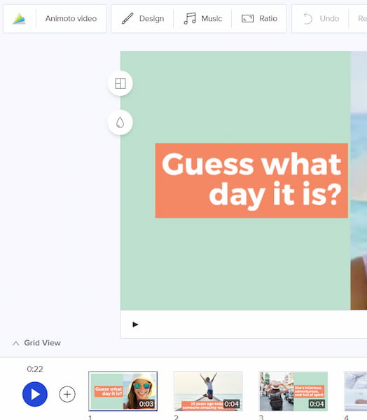Animoto video editor.