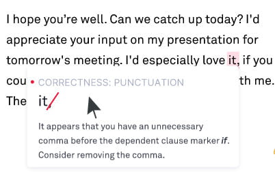 Grammarly punctuation check.