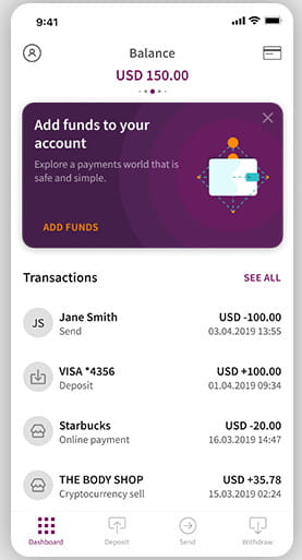 Skrill account features.