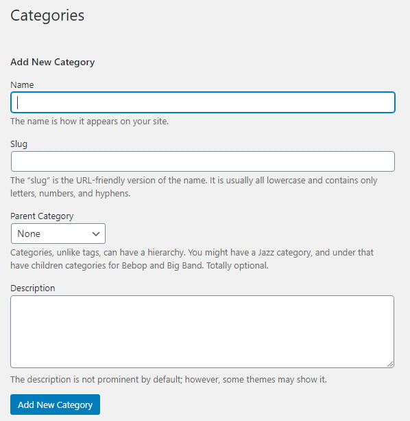 How to add WordPress category?
