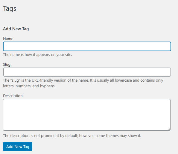 How to add WordPress tags?
