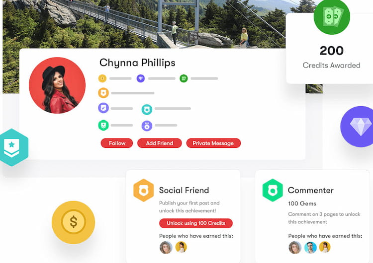 BuddyX theme gamification features.