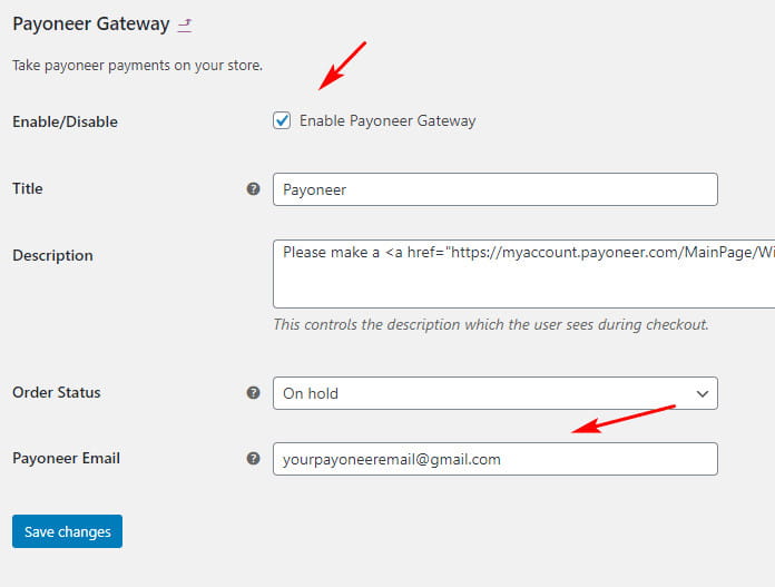 Payoneer WooCommerce payment gateway plugin.