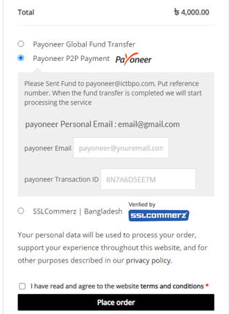 Payoneer WooCommerce integration.