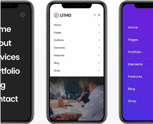 Litho theme mobile menu styles.