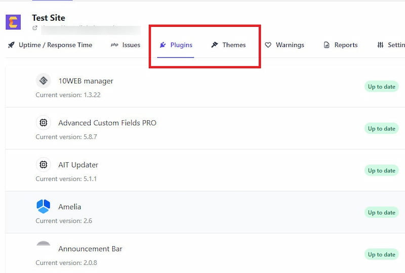 Updating plugins and themes via WP Umbrella application.