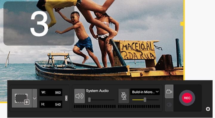AceMovi screen recording options.