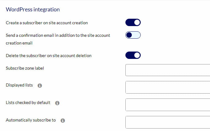 AcyMailing WordPress integration.
