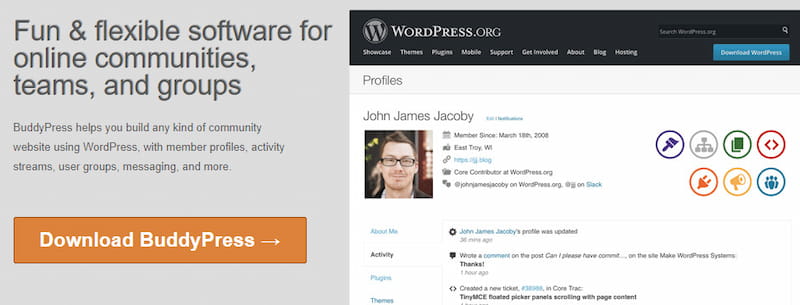 BuddyPress features.