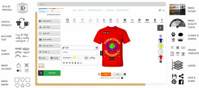 PrintCommerce WooCommerce product designer plugin.