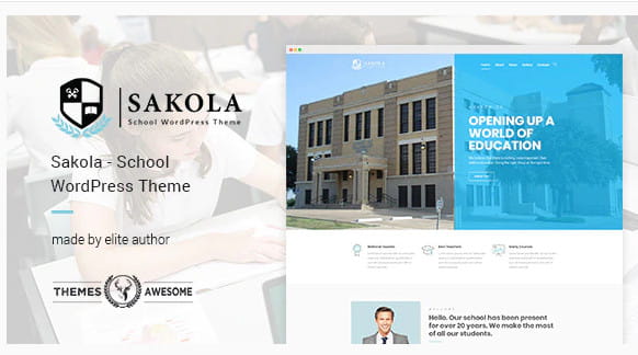 Sakola school WordPress theme.