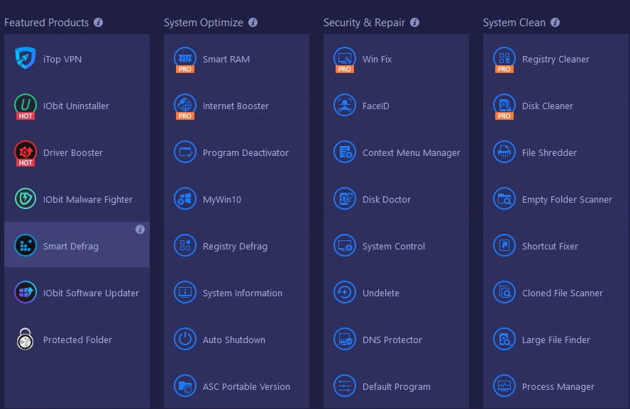 Advanced SytemCare additional optimization tools.