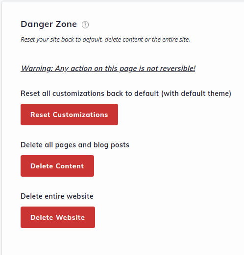 Podcastpage danger zone.