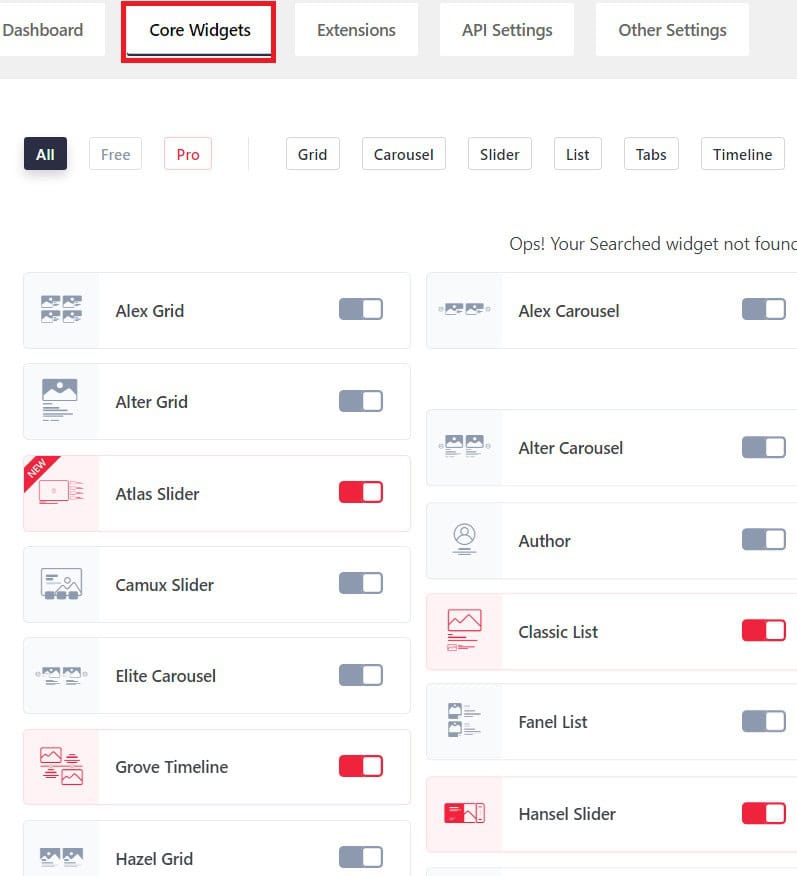 Ultimate Post Kit widgets.