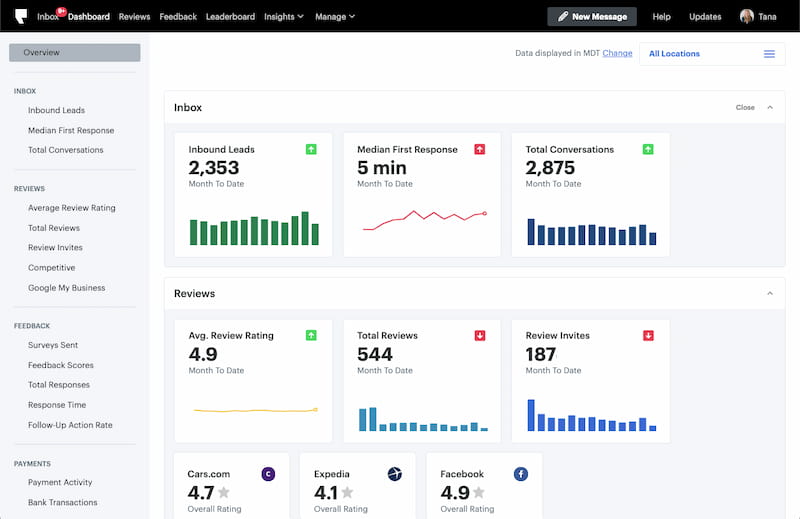 Podium dashboard is full of features.