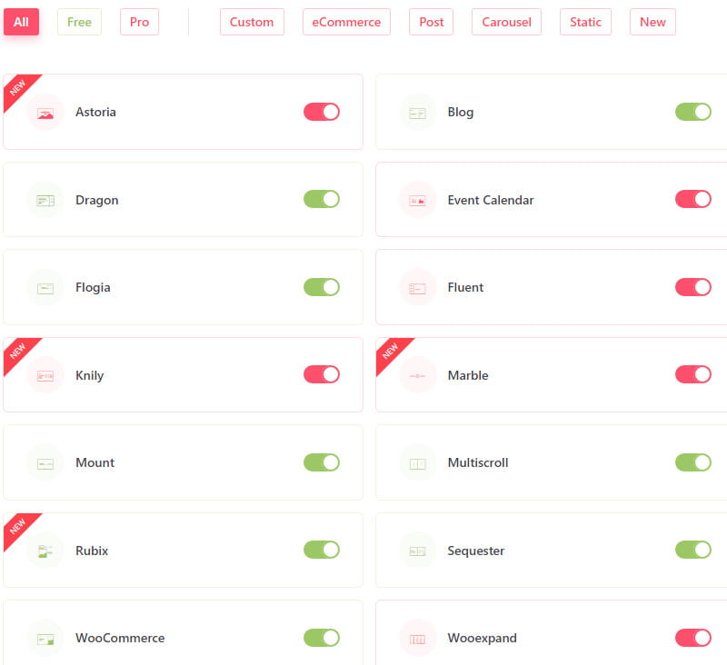 Prime Slider widgets free vs pro.