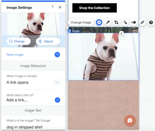 Wix mobile editor.
