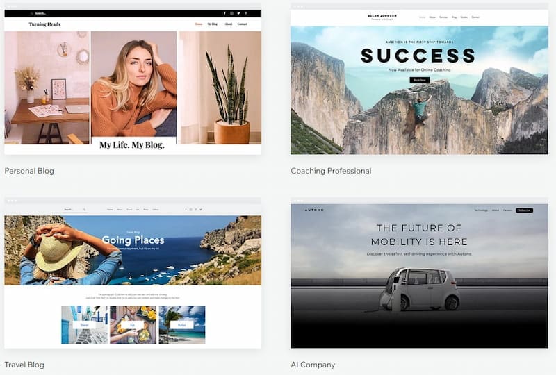 Wix templates.