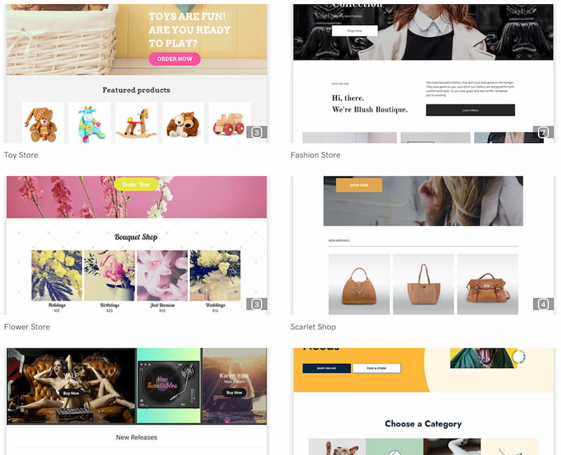 GoDaddy website builder templates.