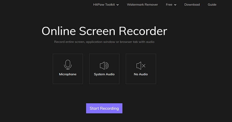HitPaw free online screen recorder.