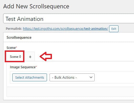 Adding Scenes in Scrollsequence plugin.