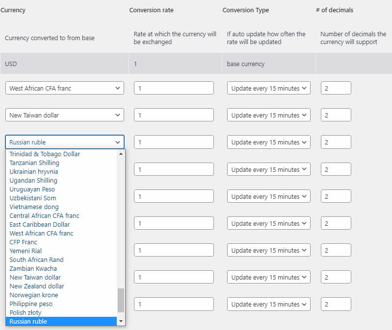 PeachPay currency switcher.