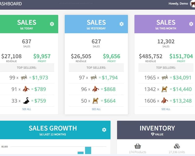 Shopkeeper dashboard.