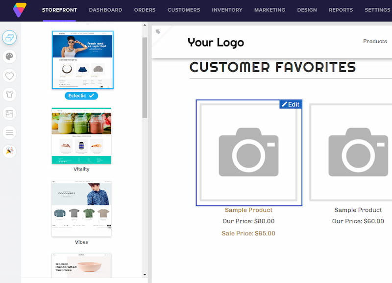 Volusion account storefront.