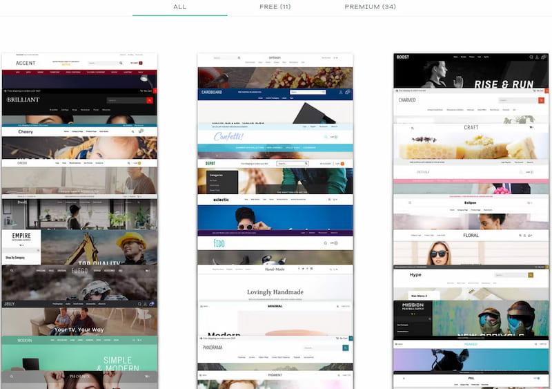 Volusion free and paid themes.