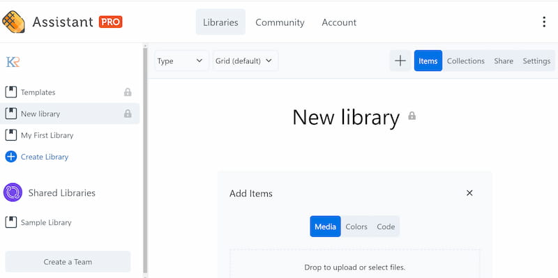 Assistant Pro cloud managing libraries.
