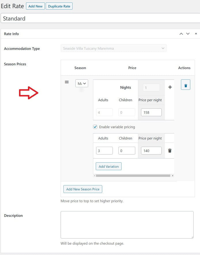WordPress booking plugin set different rates for different seasons, holidays, or days of the week.